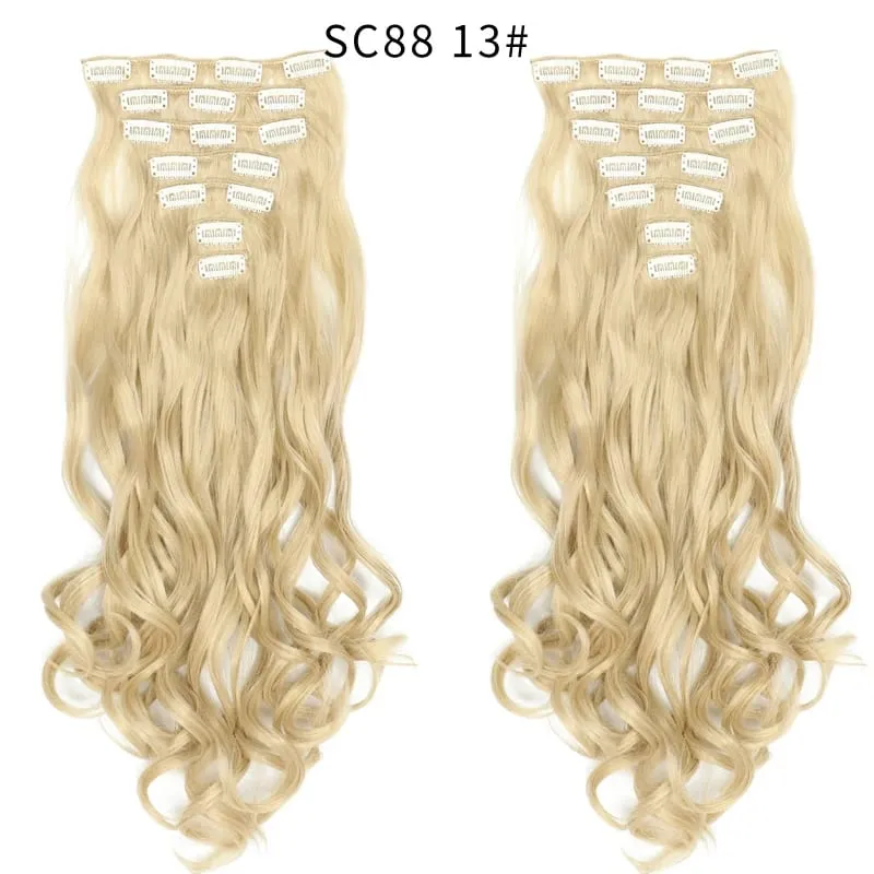 24Inch Synthetic Long Straight Hair Extensions 7pcs/Set 16 Clips in High Tempreture Fiber Synthetic Red Black Brown Hair Piece — image 88