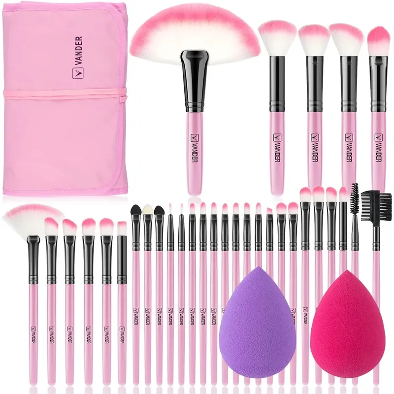 New 10/32PCS Makeup Brushes Set Soft Fluffy Powder Foundation Contour Blush Concealer Eyeshadow Blending Highlighter Beauty Tool — image 28