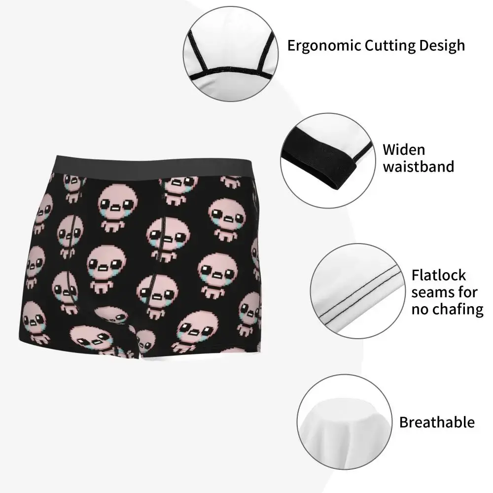 The Binding Of Isaac Pixel Intimo maschile Stampa sexy Boxer personalizzati Pantaloncini Mutandine Mutande morbide — image 3