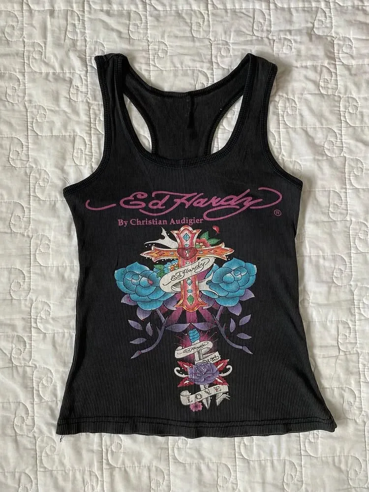 Slimming sexy fashionable vest cartoon pattern printing high street sexy trendy gothic style versatile refreshing comfortable — image 2