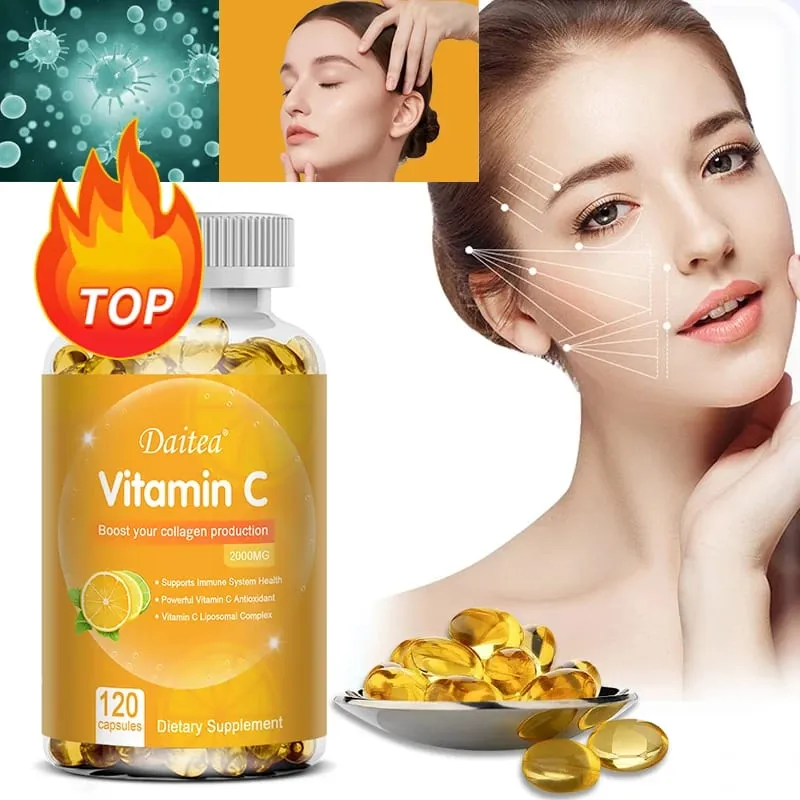 Vitamin C 2000 Mg Capsules Nutritional Supplements - Immunity Collagen Boosters and Antioxidants Skin Health Vitamin C — image 7