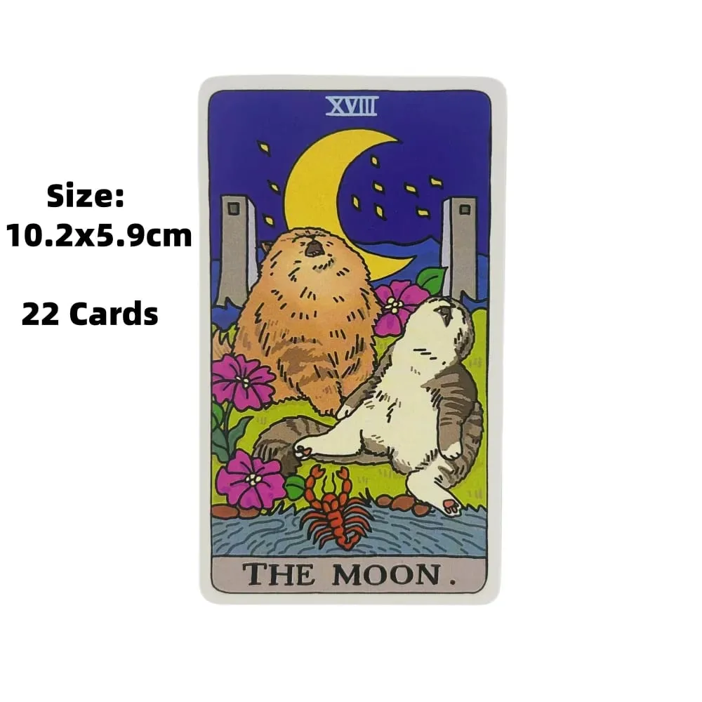 1pc Cat Meme Tarot Cards Fate Divination 22pcs Oracle Cards Party Entertainment Board Game Cards — image 2