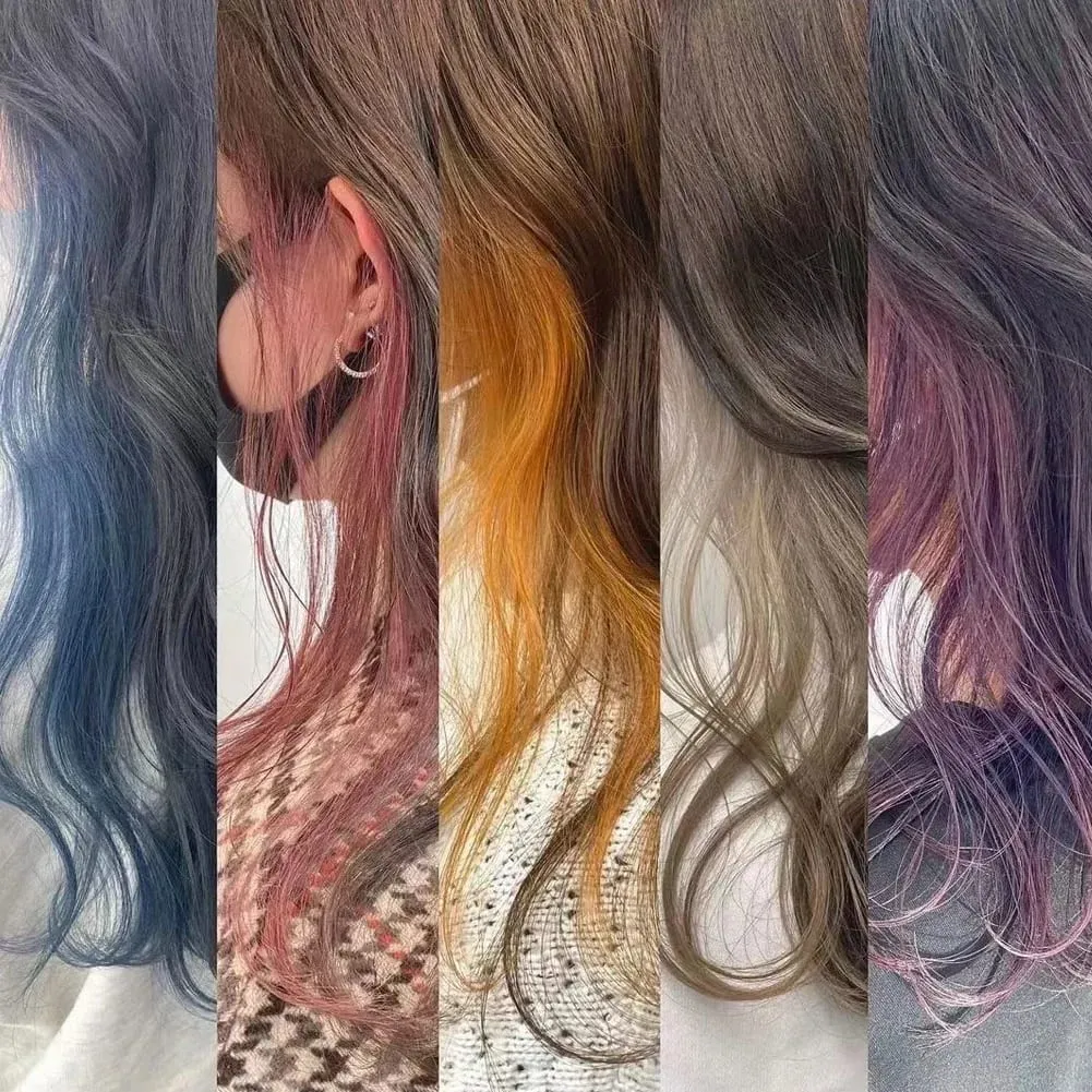 Colored Large Wave Long Curly Wig Ear Hanging Dye Hair Extensions Invisible High Temperature Silk Synthetic Wig Patch — image 6