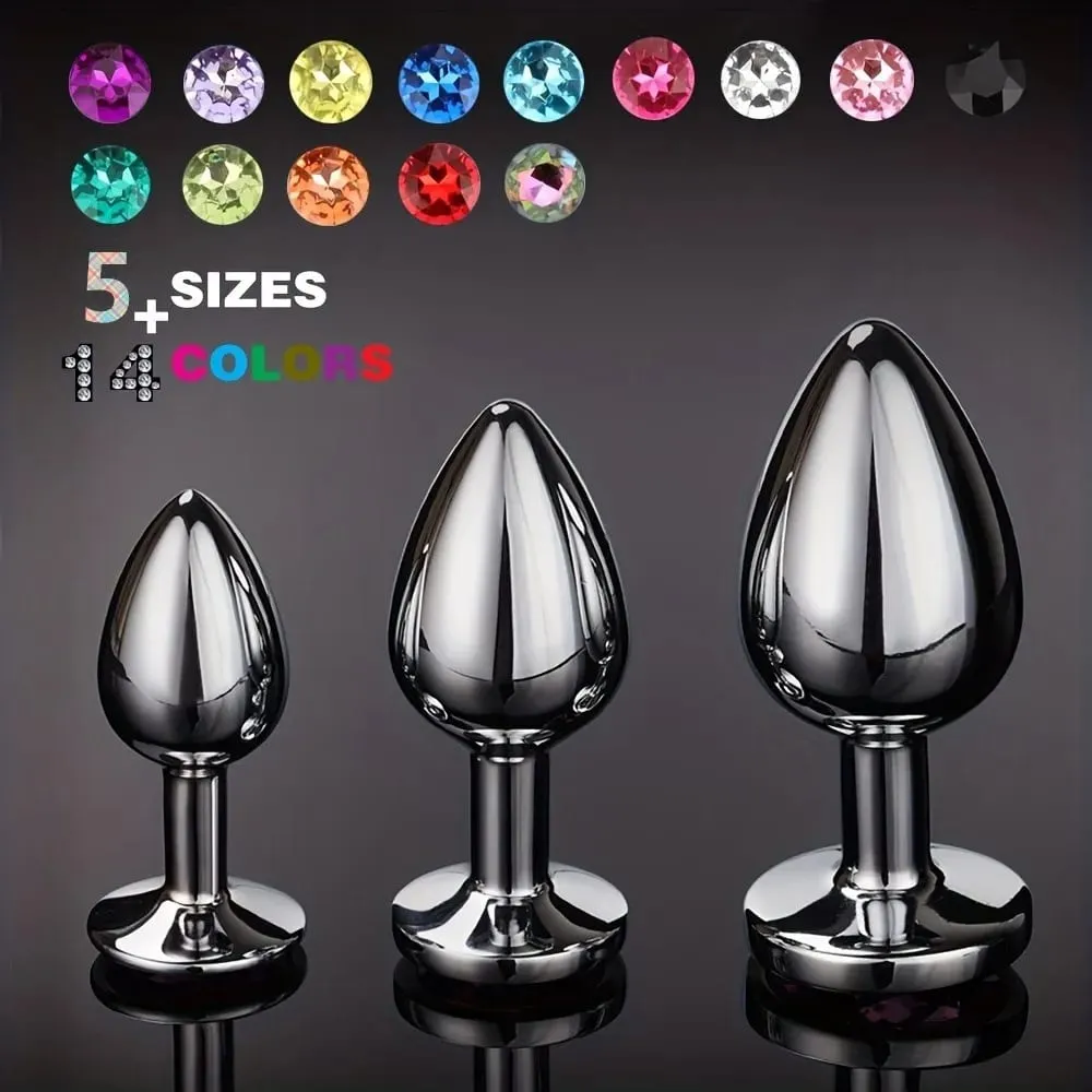 1ks Crystal Anus Kovový anální kolík Šperková základna pro začínajícího hráče až po staršího hráče 5 velikosti SM Masáž g-bodu g-bod BDSM sexuální hračky — image 1