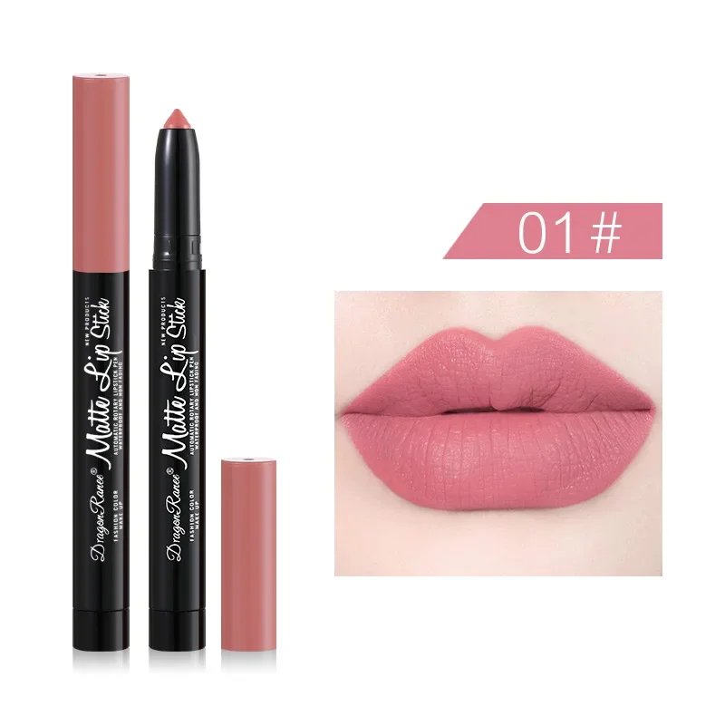 12 Colors Lipstick Pencil Matte Velvet Waterproof Long-lasting Non-stick Cup Lip Stick Sexy Rose Red Automatic Lip Liner Makeup — image 12