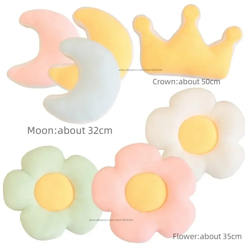 Hot sale Candy Rainbow Lucky Cloud Star Moon Plush Pillow Colorful Crown Memeor Pillow Cushion Sofa Home Decoration Throw Pillow