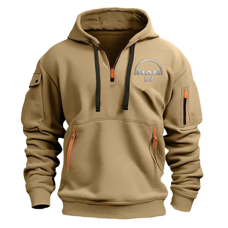 Half zipper Men's Hoodie Sweatshirts Printing New Spring Pullover Sports Top Male Hip-hop street oversized hoodies — image 6