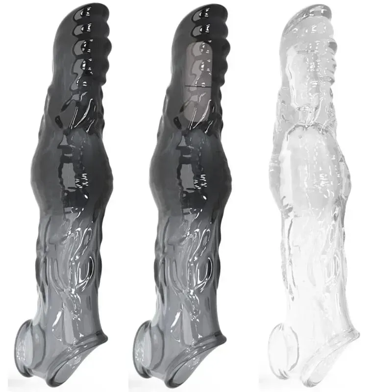 Penis Extension Sleeve Soft Delayed Ejaculation Condoms Beast Penis Extender Dick Sleeve Adult Sex Toys For Men Massage Vagina — image 1