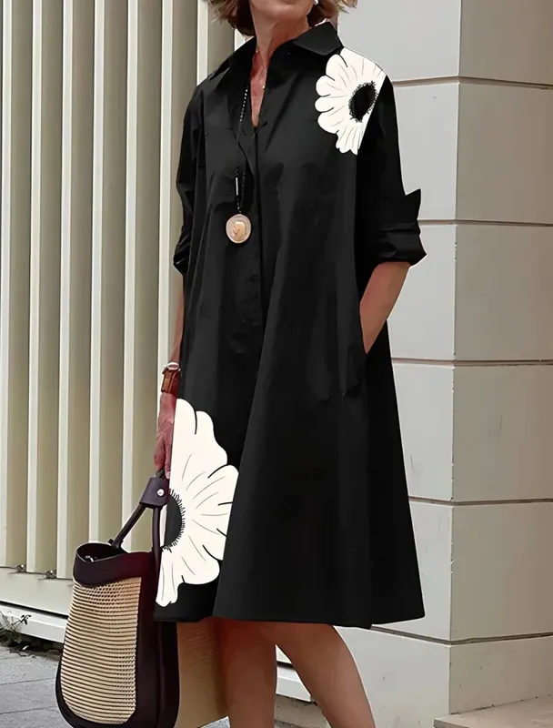 S-5Xl サマーシャツドレス ホワイト ブルー イブニング ヴィンテージ ドレス パーティー エクストラロング 女性の ルーズガウンのみ 青磁プリントガウン — image 3