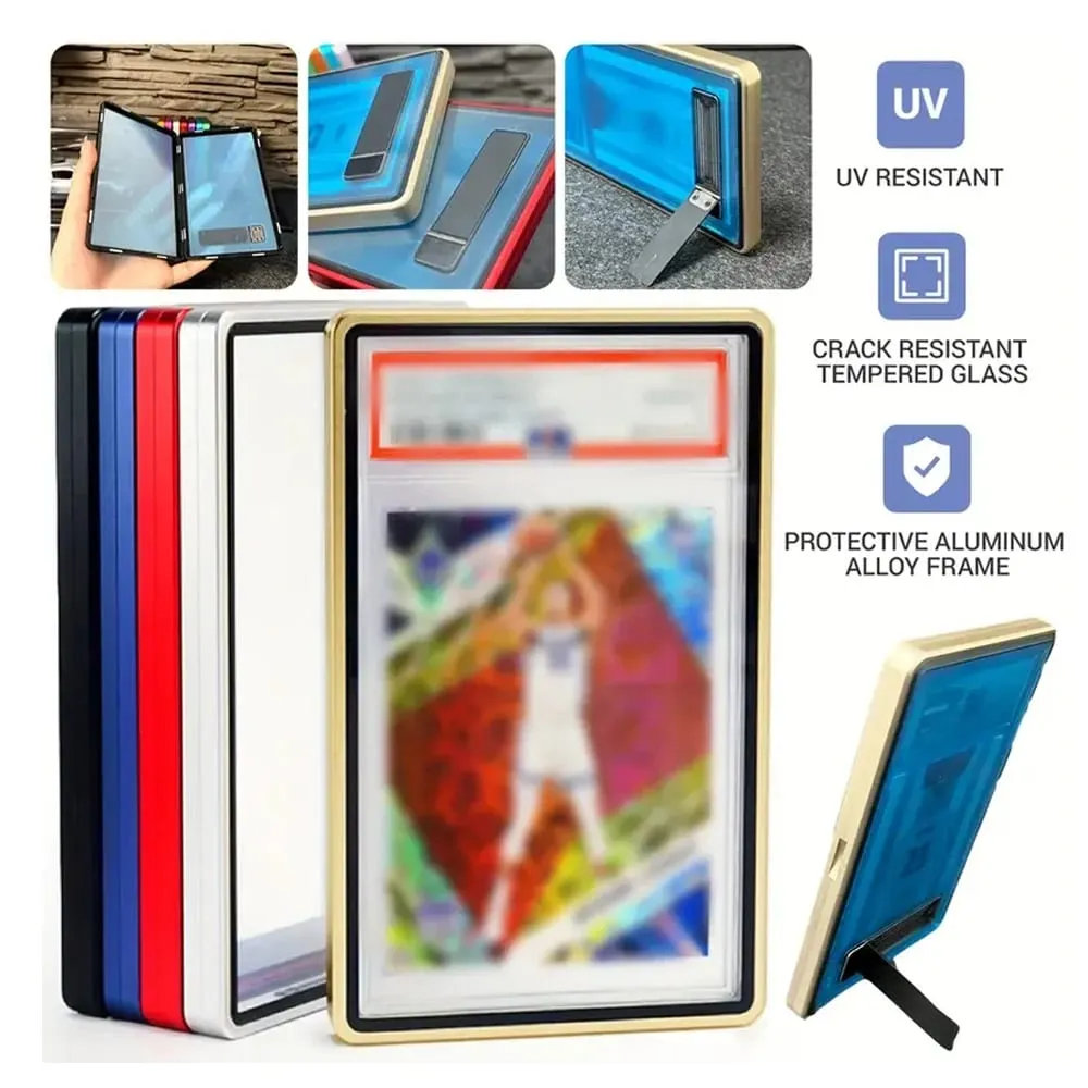 Aluminum Alloy Multicolor Trading Card Protect Case with Stand For PSA BGS Graded Card Support Horizontal and Vertical — image 2