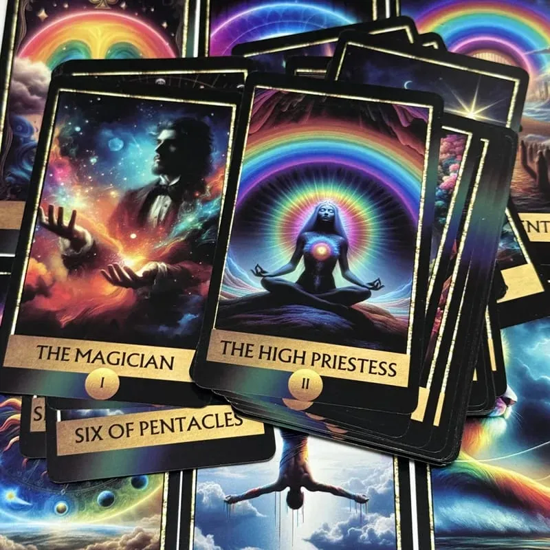 The Rainbow Tarot Cards A 78 Colorful Oracle Deck English Visions Divination Edition Borad Playing Games — image 6