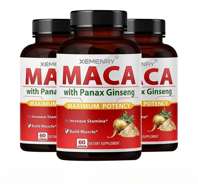 Maca Capsules - Increase Size Hardness Improve Strength Relieve Fatigue Natural Maca Ginseng