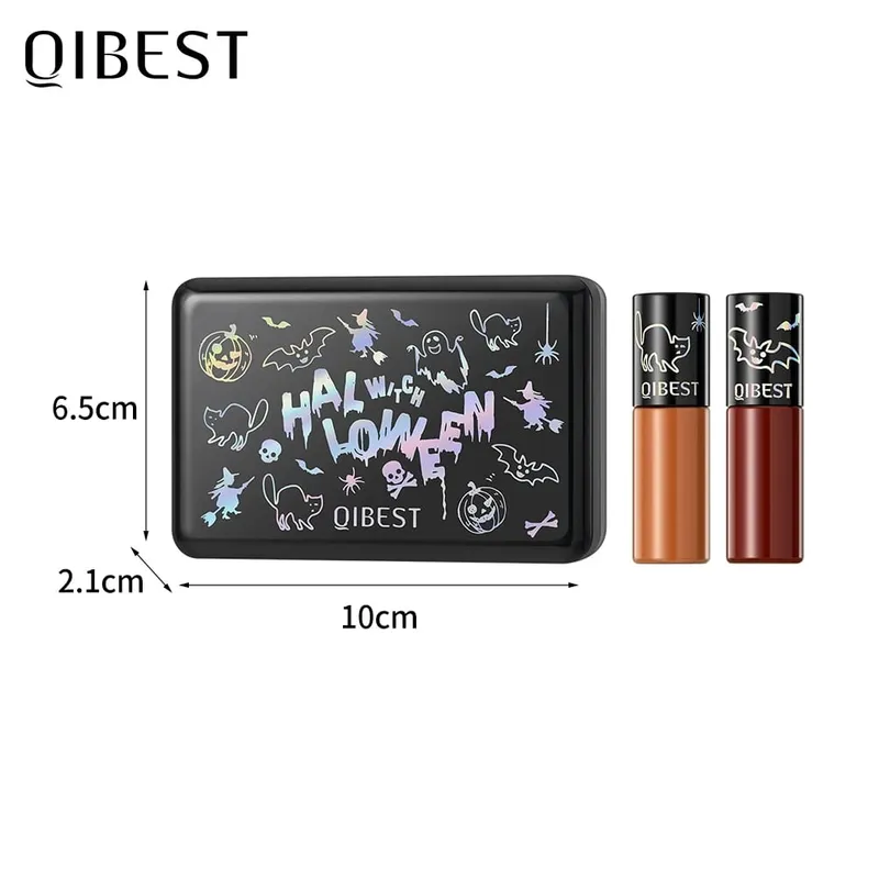 6Pcs/Set Waterproof Liquid Lipstick Sexy Halloween Lip Stick Matte Velvet Black Lipsticks Red Orange Lip Makeup Labiales