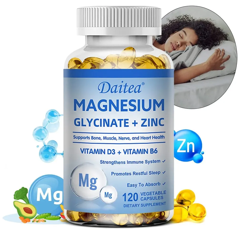 Magnesium Glycinate + Zinc - Improves Sleep Quality Promotes Cardiovascular Bone and Heart Health Promote Intestinal Digestion — image 1