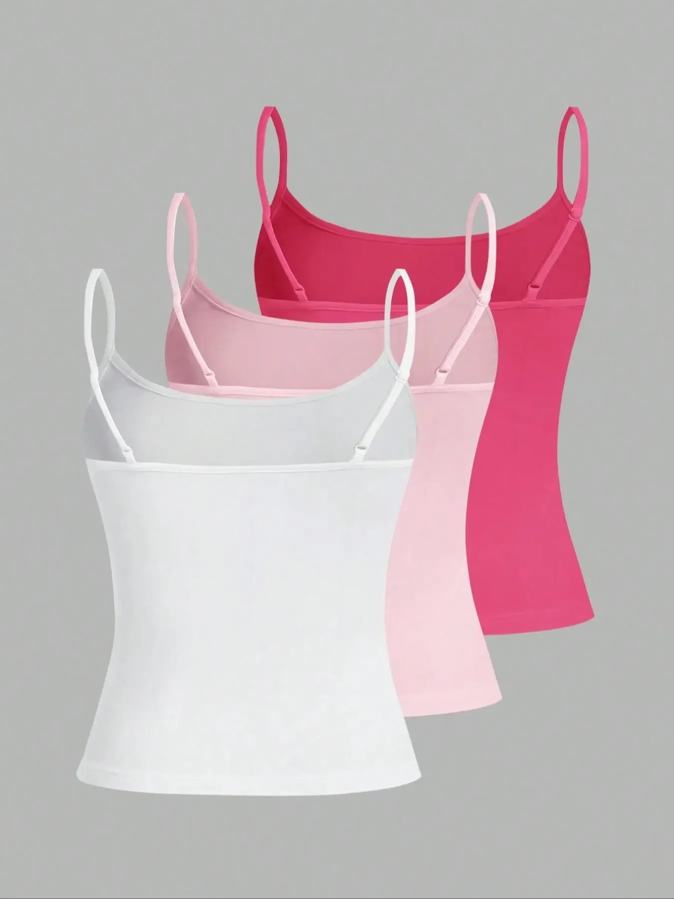 European and American Spring Summer and Autumn Solid Color Daily Casual Adjustable Suspender Vest Three-Piece Set — image 3