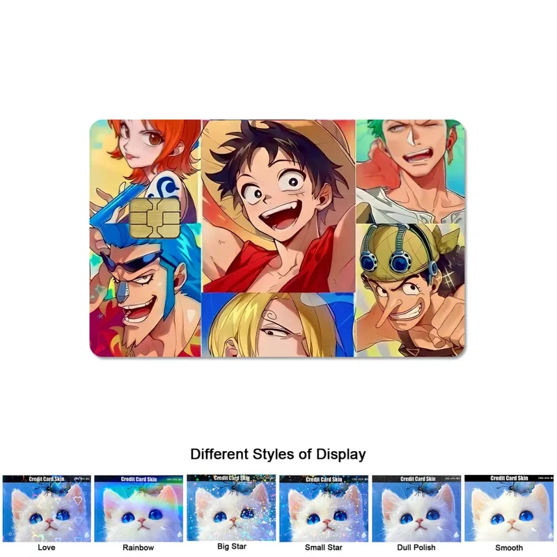 Animation One Piece Luffy Portgus D. Ace 2.5D HD Matte PVC Sticker Film Tape Skin for Credit Card Debit Card Waterproof Sticke
