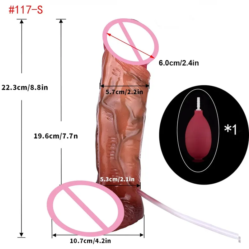 Lifelike Squirting Penis Silicone Ejaculation Large Realistic Dildo With Sucker Skin Touch Anal Sex Toys For Women — image 25