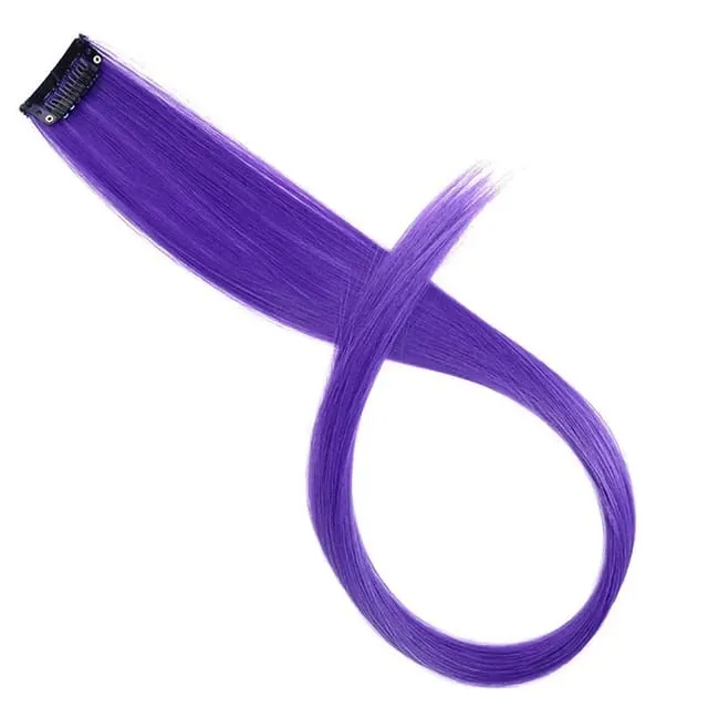 22Inch Synthetic Long Straight Clip In Hair Extensions High Temperature Hairpieces Rainbow Colors Hair Accessories for Women — image 19