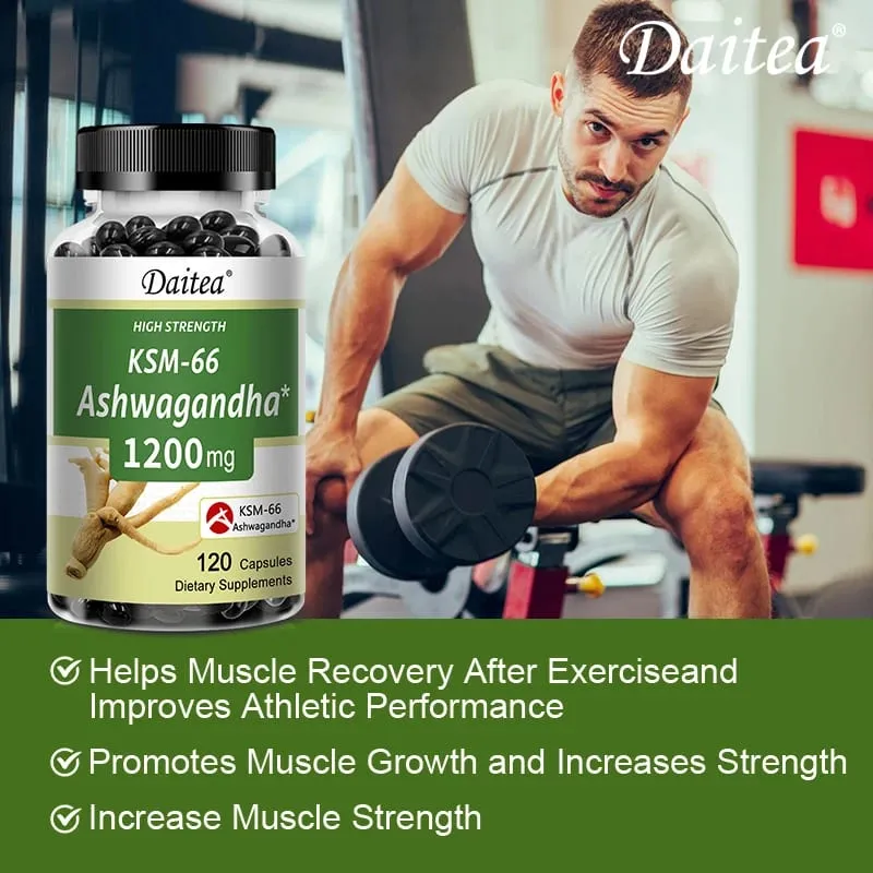 KSM-66 Ashwagandha Capsules 1200MG - Anxiety Relief Stress Reduction Sleep Improvement Mood Support Supplement — image 2