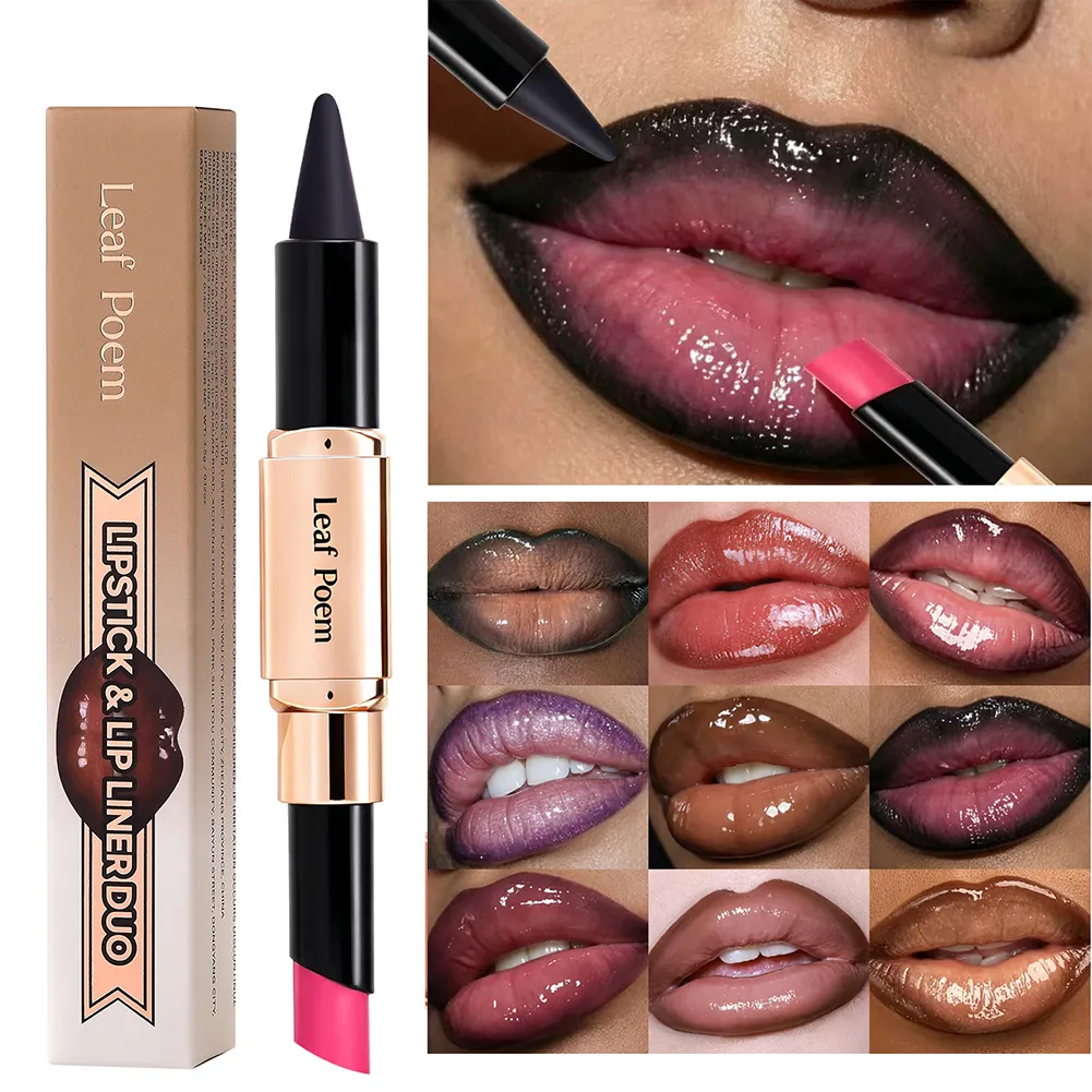 Dual‑Head Matte Lipstick Lip Liner Pen 2‑in‑1 Lip Definer & Lip Color Stick Smooth Lip Makeup for Daily Party Use — image 3