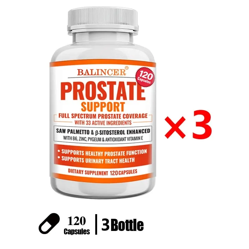 Suplementos de próstata Saw Palmetto Respaldo para la salud de la próstata con 33 ingredientes para una frecuencia de micción saludable y mejorar el sueño