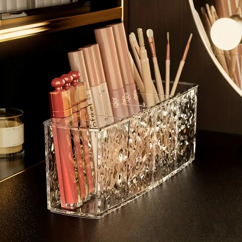 4 Holes Acrylic Cosmetic Makeup Storage Box Transparent Lipstick Brushes Eyebrow Pencil Organizer Large-Capacity Make Up Tools