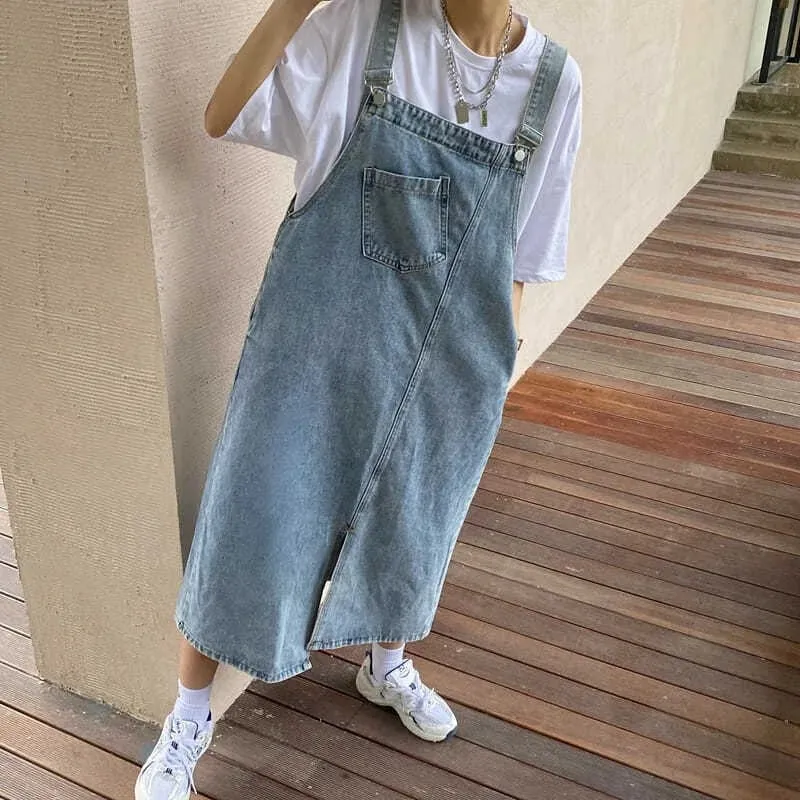 Spring Summer Denim Overall Dress Women Sleeveless Jeans Dresses Fashion Female Solid Slip Casual Loose Spaghetti Strap Dresses — image 6