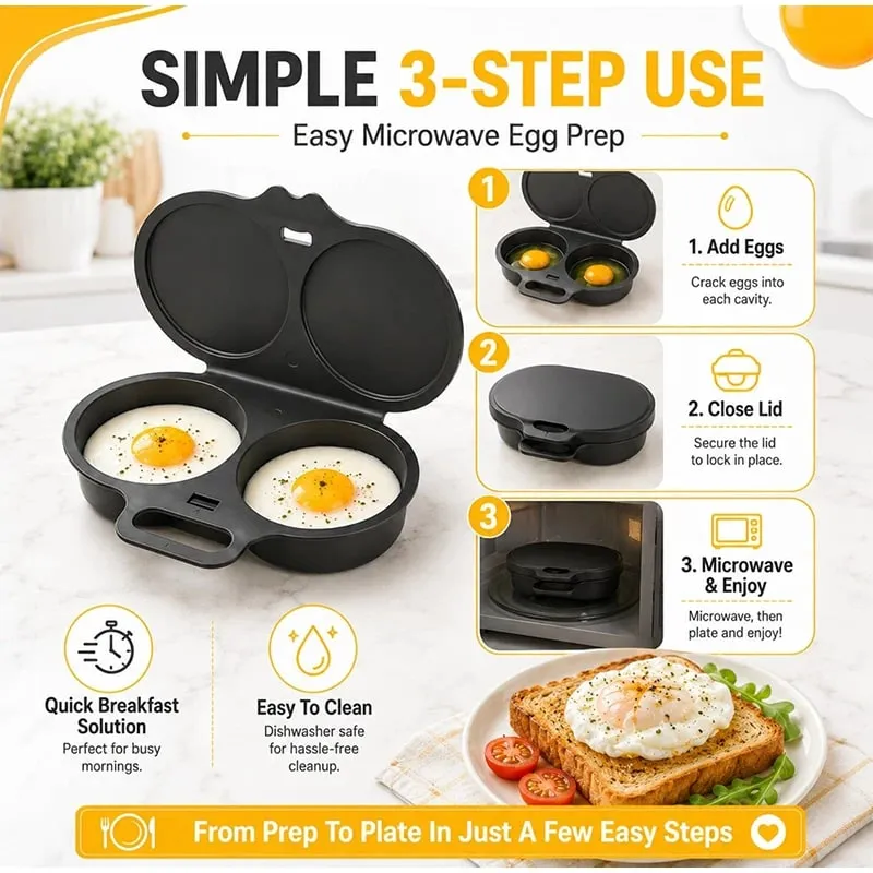 Forno de microondas de plástico ovo cozinhar molde cozinha cozinhar molde ovo poacher cozinha gadgets ovo frito ferramenta bonito diy torradas pão — image 7