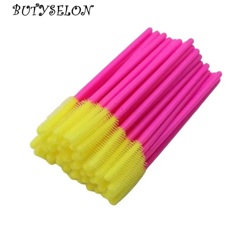 50pcs Disposable Silicone Eyelash Brushes Mascara Wands Applicator Eyebrow Comb Microbrush Lash Extension Supplies Makeup Tools — image 1