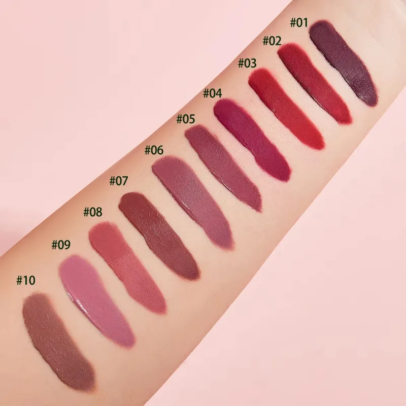 10PCS/Set Sunday Holiday Lip Gloss Kit Matte Liquid Lipstick Long Lasting Waterproof Lip Tint Women Cosmetics Wholesale Makeup — image 5
