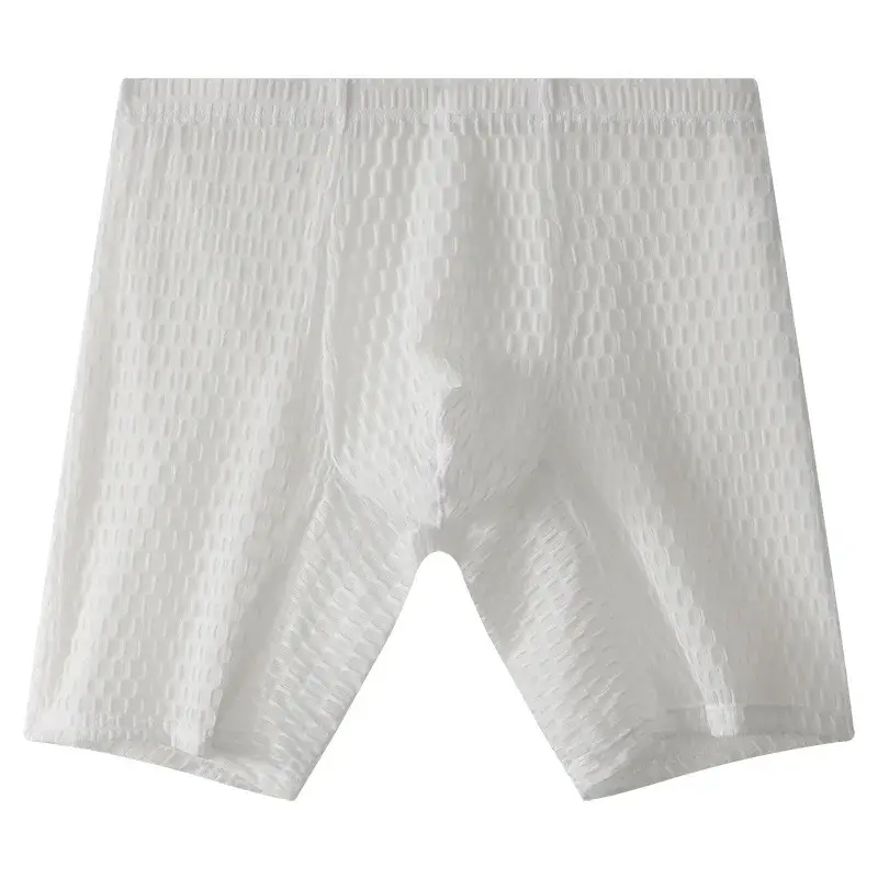 Mens Boxer Shorts Transparent Mesh Underwear Man Lace Panties Solid Breathable U Convex Pouch Underpants Cueca Calzoncillo M-XXL