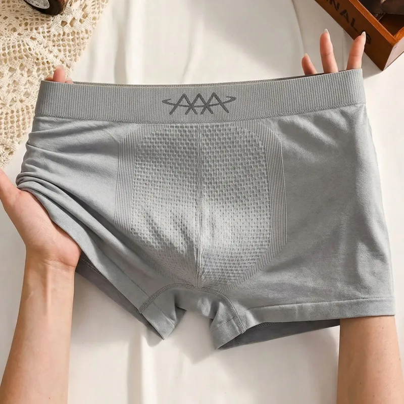 1 pçs roupa interior sem costura boxer shorts masculinos de alta estiramento calcinha respirável sexy magro lingerie confortável ajuste troncos