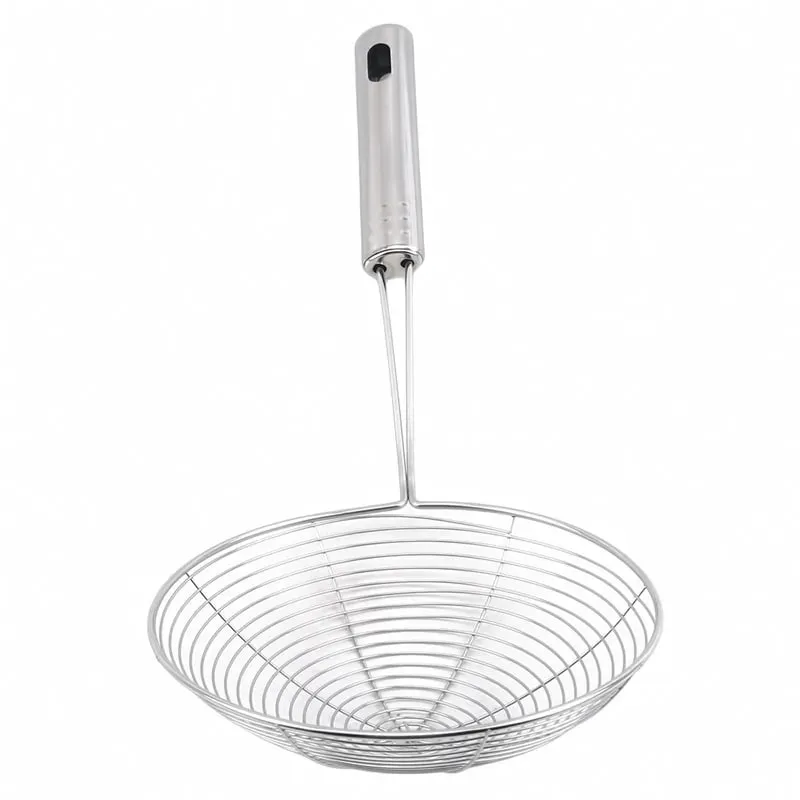 Oval Skimmer Stainless Steel Filter Mesh Oil Pot Food Filter Cookware Colander Fried Filter Kitchen Strainer Baking Cooking — image 7