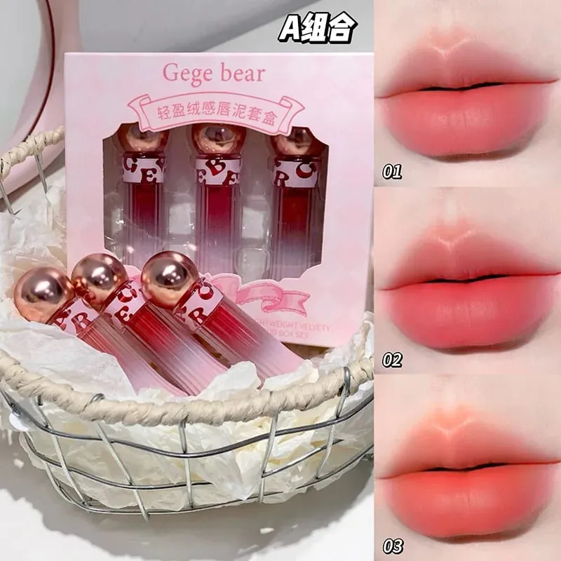 3 Color Matte Lip Gloss Set Moisturizes Long Lasts Water Proofs Sweat Proofs Non Transfer Liquid Lipstick 1box — image 5