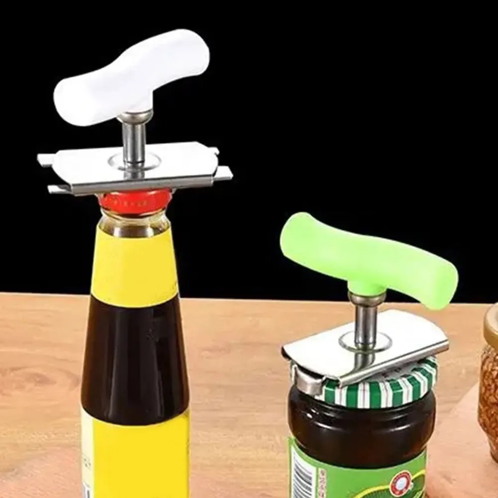 Apriscatole multifunzione con coperchio regolabile in acciaio inossidabile Apriscatole a vite salva-lavoro Gadget da cucina — image 9