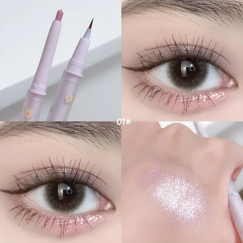 Double Head Eyeliner Liquid Down To Shadow Pencil Eye Highlighting Eyeshadow Stick Natural Big Eye Makeup Gel Pen