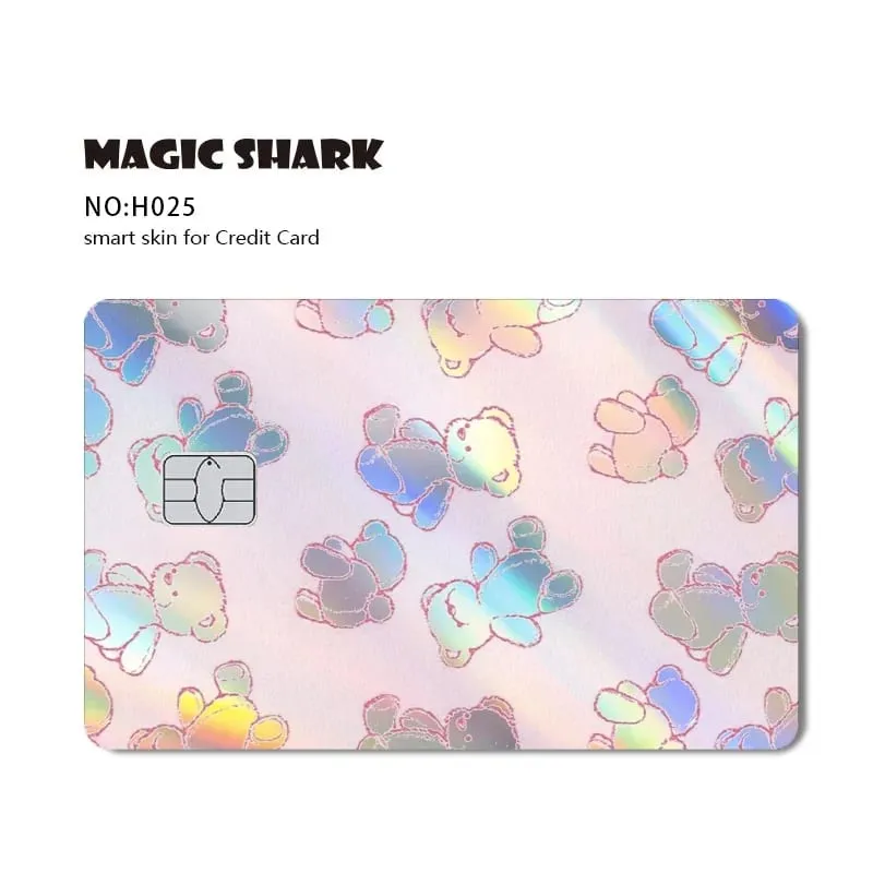 Magic Shark Skull Panda Hunter Broke Blue Eyes Dragon Laser Holographic Sticker Cover Film Skin for Credit Bank Debit Card — image 11