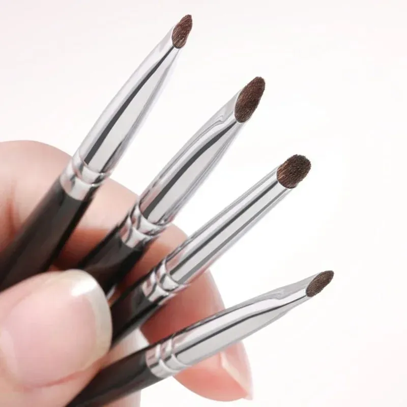 1/4Pcs Small Angle Precise Detail Eyeshadow Brush Soft Horse Hair Eyelid Highlighter Lying Silkworm Makeup Brushes Make Up Tools