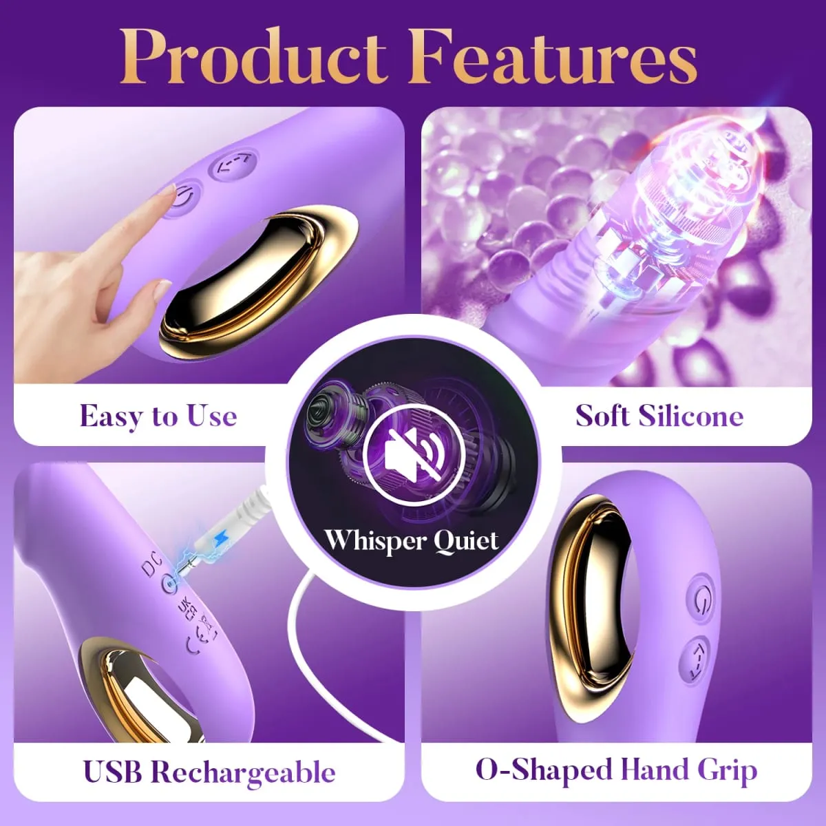 ארנב דחף G Spot Vibrator דילדו אנאלי עם 10 רטט דחף נוזלי סיליקון עיסוי ואגינלי צעצועי מין למבוגרים לנשים — image 4