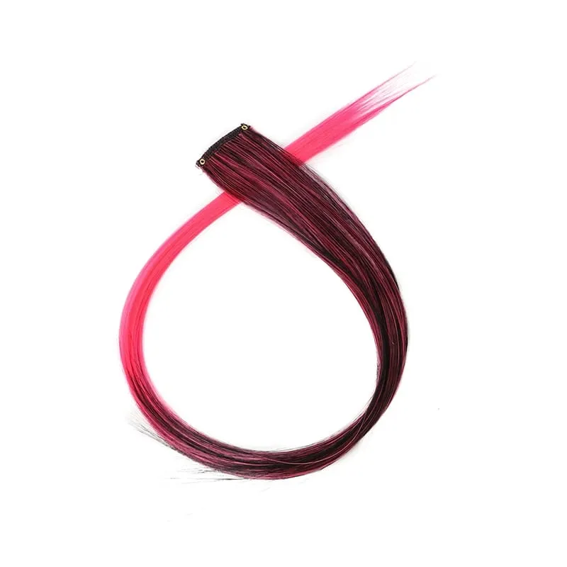 22Inch Synthetic Long Straight Clip In Hair Extensions High Temperature Hairpieces Rainbow Colors Hair Accessories for Women — image 32