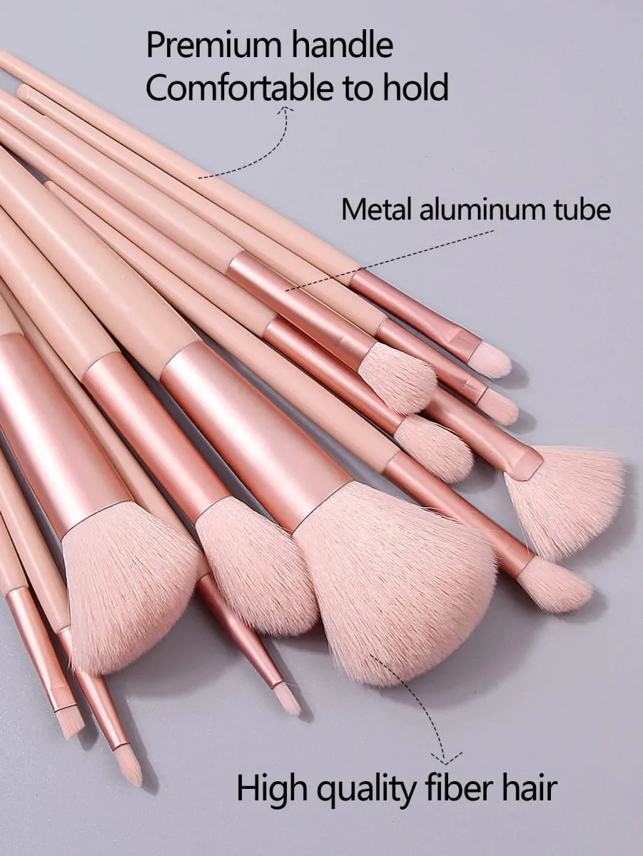 12Pcs Pink Makeup Brush Set Make Up Concealer Blush Powder Brushes Eye Shadow Highlighter Foundation Brush Cosmetic Beauty Tools — image 3