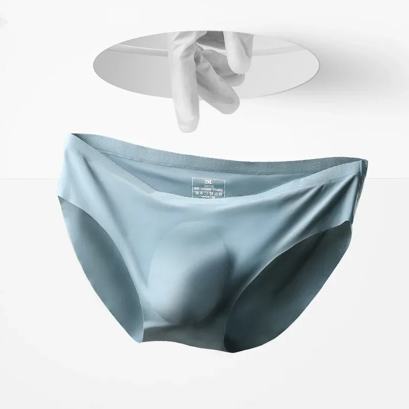 3PC Men's underwear ice silk briefs, summer breathable, quick-drying, seamless shorts, transparent ultra-thin, personalized l — image 7