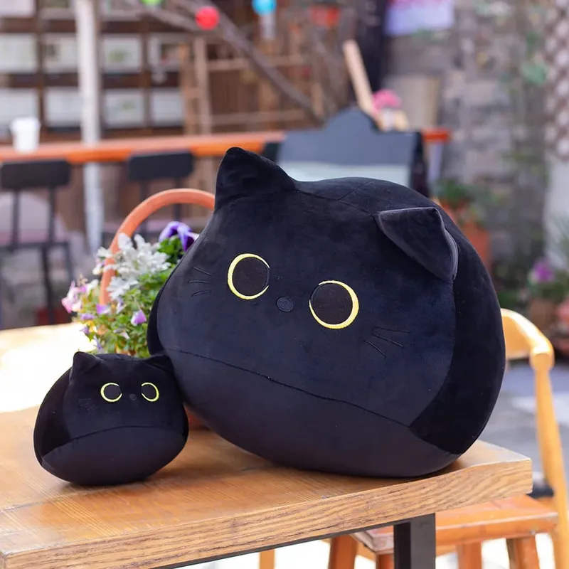 18cm/40cm/55cm Black Cat Shaped Soft Plush Pillows Doll Lovely Cartoon Animal Stuffed Toys Girls Birthday Gifts Ornaments — image 3