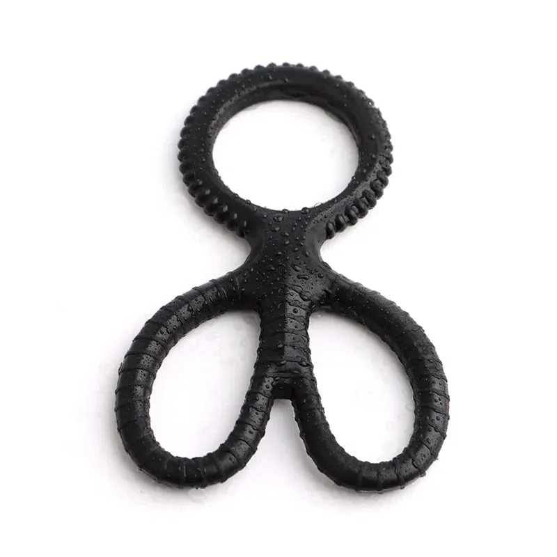 Super Soft Silicone Penis Ring Delay Ejaculation Ball Scrotum Stretcher Triple Cock Ring Cockring BDSM Sex Toys for Men — image 12