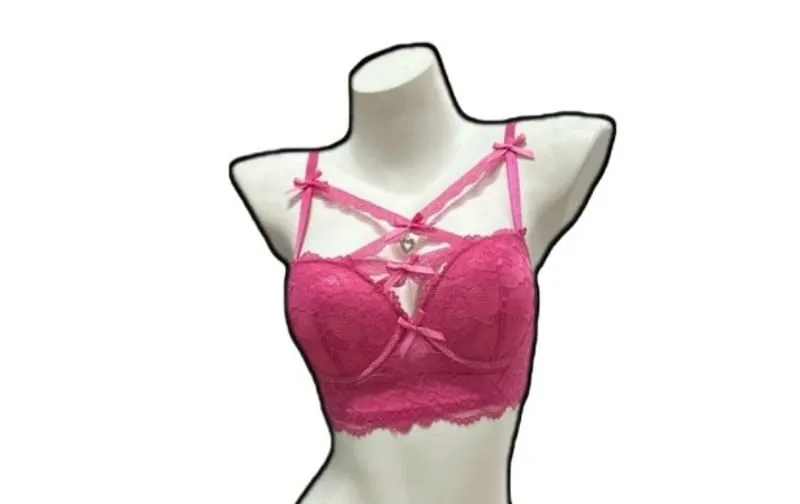 Biustonosz koronkowy Pure Desire dla pań Uroczy wisiorek w kształcie serca Push-Up podkreślający biust Ponętny komplet bielizny S-XL 32-38AB — image 5