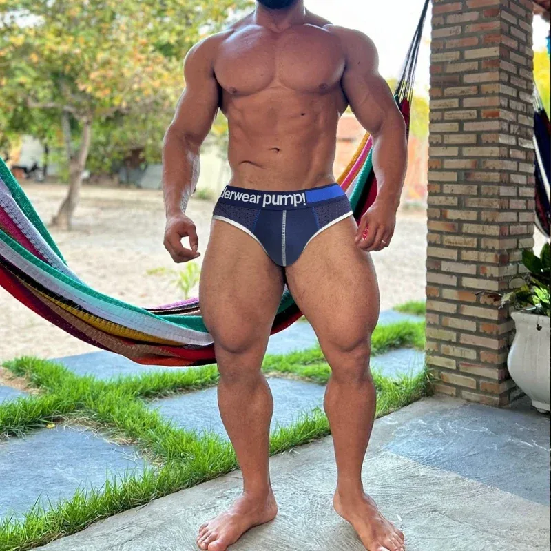 남자의 낮은 허리 슬리밍 메쉬 팬티 U 볼록한 주머니 탄성 허리띠 통기성 다채로운 Jockstrap 속옷