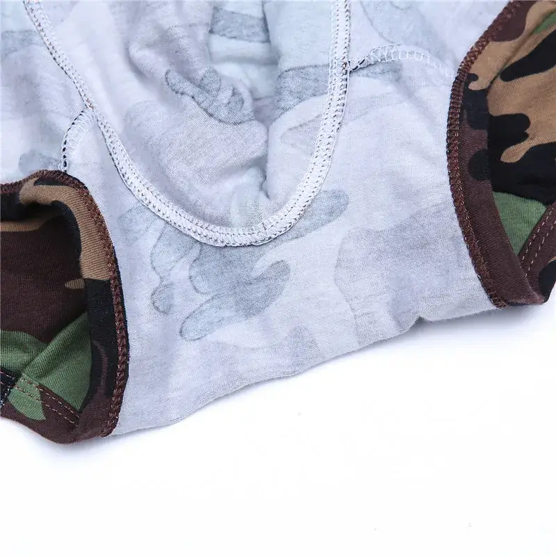 Men Underwear Cotton Camouflage Boxer Briefs Trunks Bulge Pouch Plus Size Teenage Breathable Underpants Young Innerwear Boys — image 2