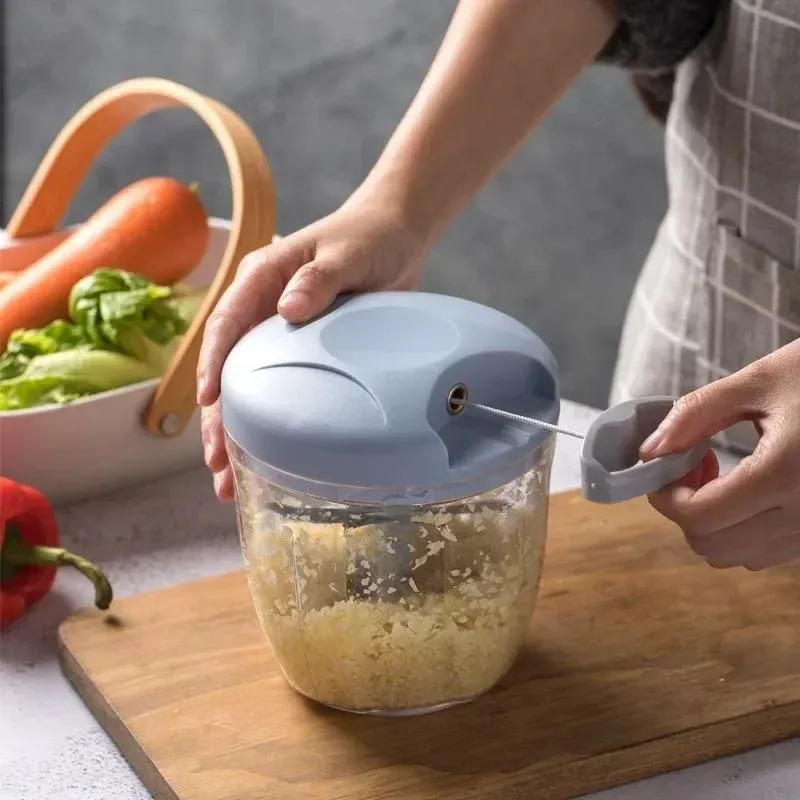 New Crusher Vegetable Onion Cutter Kitchen Cooking Accessories 500/900ML Manual Meat Mincer Garlic Chopper Rotate GarlicPress — image 3