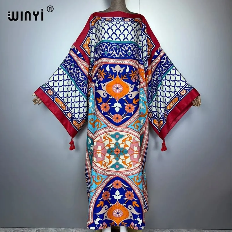 Cotton Robe Femme Hiver Платье Elegant Long Sleeve Мусульманские Комплекты Splicing Stripe Print Female Dresses Vestdios Abaya — image 28
