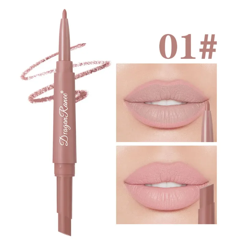 Double Head Matte Lip Liner Pencil 2 in 1 Long Lasting Waterproof Nude Red Lipstick Brighten Outline Makeup Stick — image 12